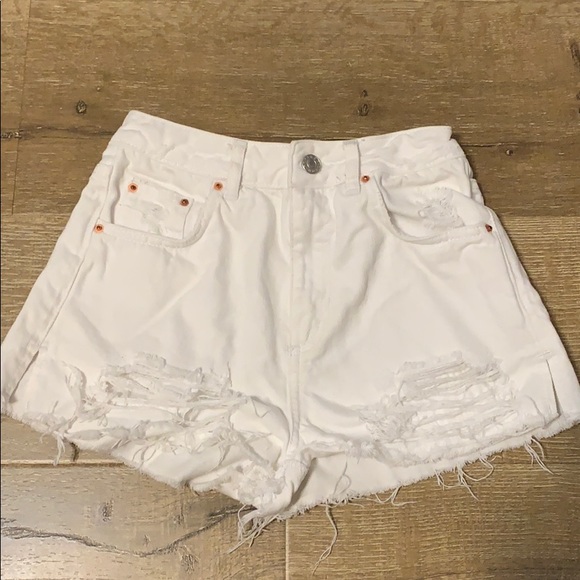topshop white denim shorts
